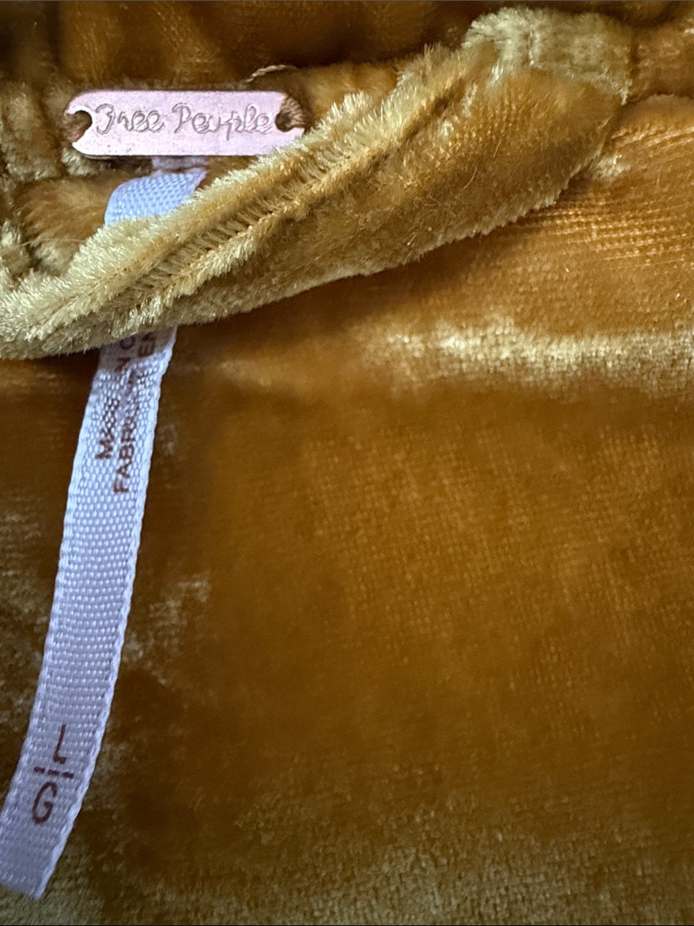NWOT FREE PEOPLE Dahlia Velvet Duster Coat Jacket In Gold w Purple Tassels Large - Picture 9 of 10